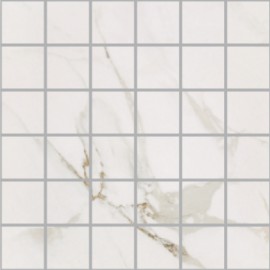 Statuario polished porcelain large square mosaic 30x30 (115p) Statuario polished porcelain large square mosaic
