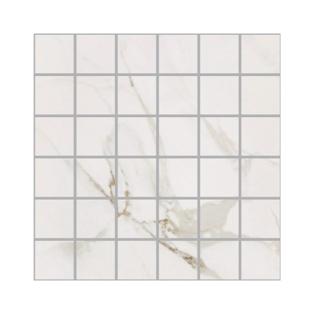 Statuario polished porcelain large square mosaic 30x30