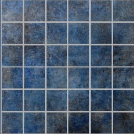 Ascas Blue Polished Porcelain Large Square Mosaic 30x30