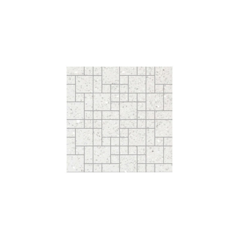 Off- White Mirror Fleck Quartz Mosaics Random