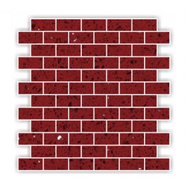 Ruby Red Mirror Fleck Quartz Mosaics Brick 30x30