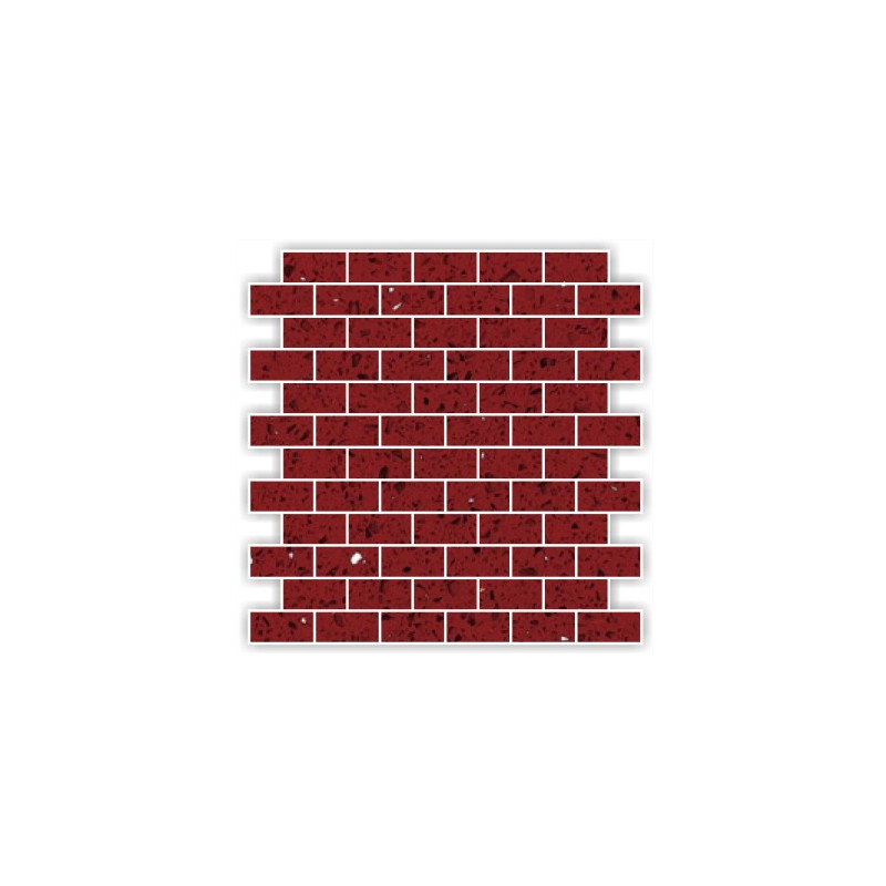 Ruby Red Mirror Fleck Quartz Mosaics Brick