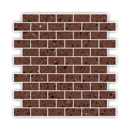 Brown  Mirror Fleck Quartz Mosaics Brick