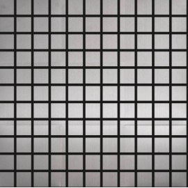 Brushed Stainless Steel Square Mosaic Sheet - 30x30cm