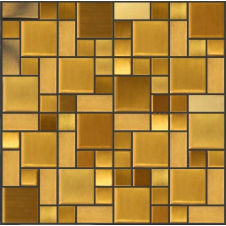 (OHSS-M-RG) Gold Stainless Steel Mosaic Random