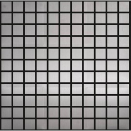 Polished Silver Stainless Steel Small Square Mosaic