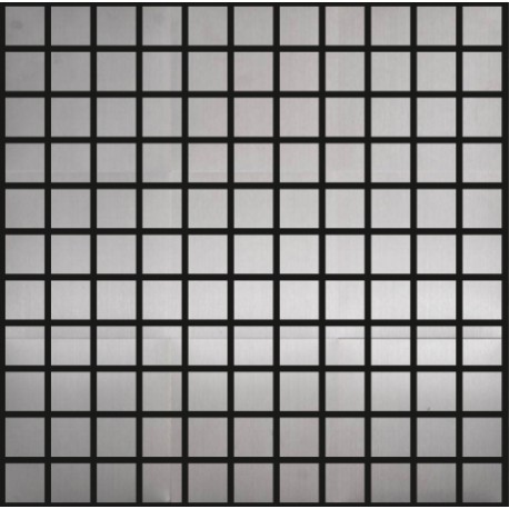 Polished Silver Stainless Steel Small Square Mosaic