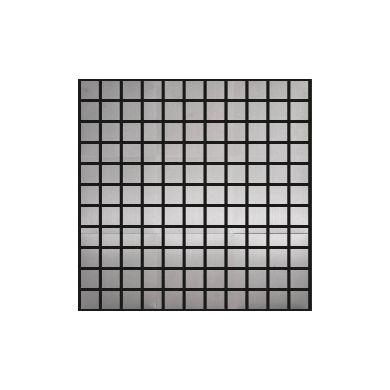 Polished Silver Stainless Steel Small Square Mosaic