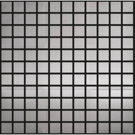 Polished Silver Stainless Steel Small Square Mosaic