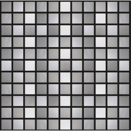 Blended Polished/Brushed Stainless Steel Small SquareMosaics
