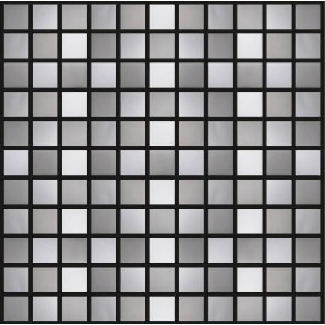 Blended Polished/Brushed Stainless Steel Small SquareMosaics