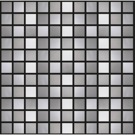 Blended Polished/Brushed Stainless Steel Small SquareMosaics