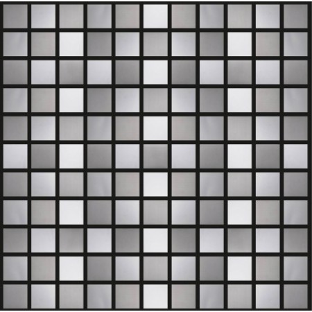 Blended Polished/Brushed Stainless Steel Small SquareMosaics