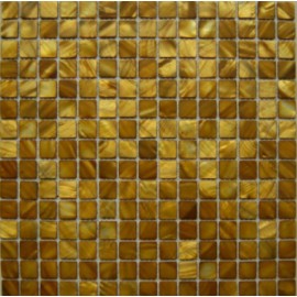Brown/Gold Small Square Shell Mosaic