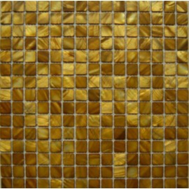 Brown/Gold Small Square Shell Mosaic 32.5x32.5cm