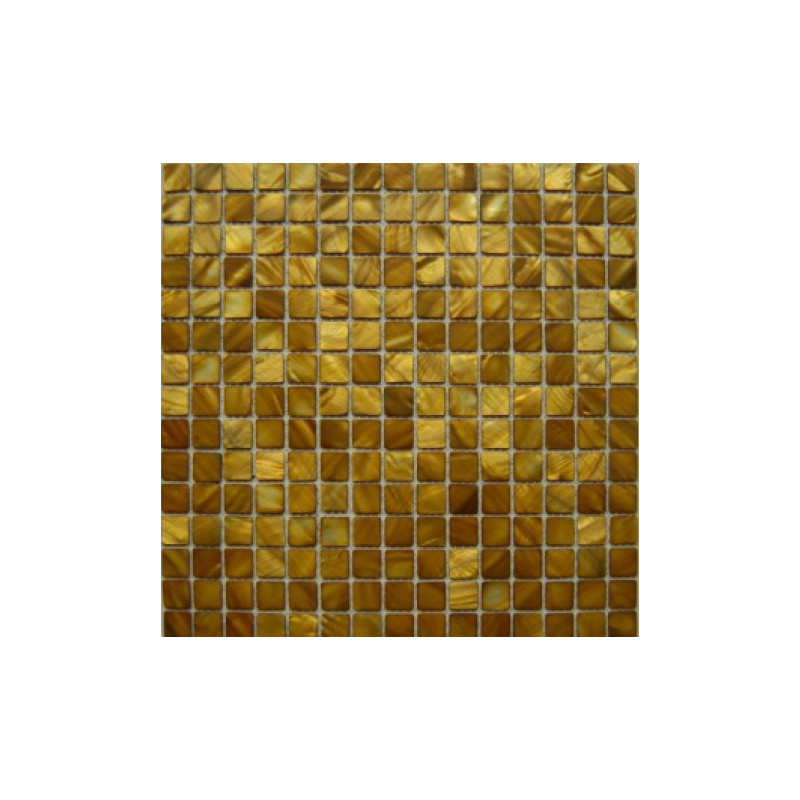 Brown/Gold Small Square Shell Mosaic