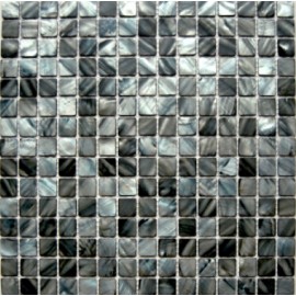 Blue/Grey/Brown Mixed Small Square Shell Mosaic