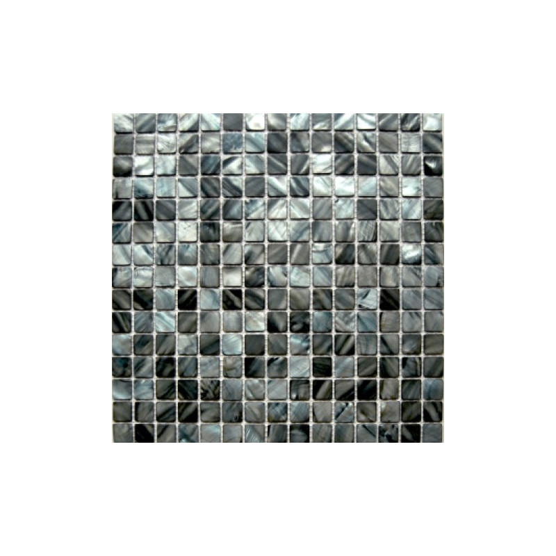 Blue/Grey/Brown Mixed Small Square Shell Mosaic