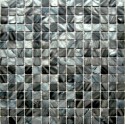 Blue/Grey/Brown Mixed Small Square Shell Mosaic