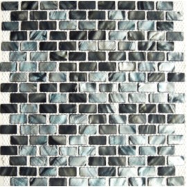 Blue/Grey & Brown Mixed Shell Mosaic Rectangular