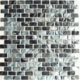 Blue/Grey & Brown Mixed Shell Mosaic Rectangular