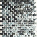 Blue/Grey & Brown Mixed Shell Mosaic Rectangular
