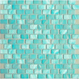 (OHSH-06R) Aqua Blue Shell Mosaic Rectangular