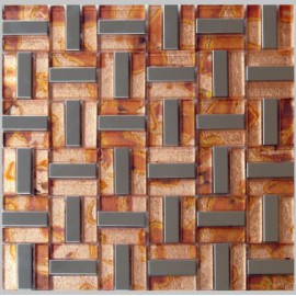 Teak & S/S Leaf Mosaic