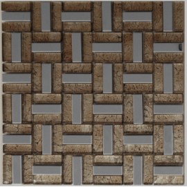 (OHGL-P-03T) Pewter & S/S Leaf Mosaic 