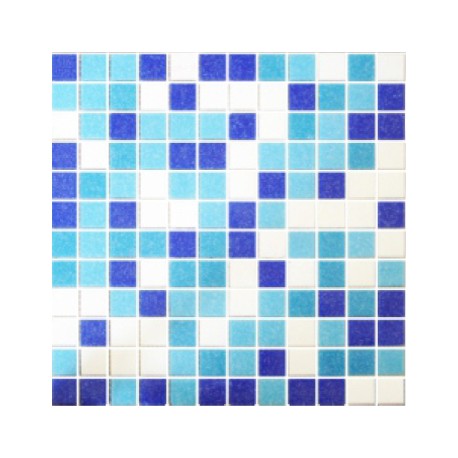 Mixed Blue and White Glass Mosaic