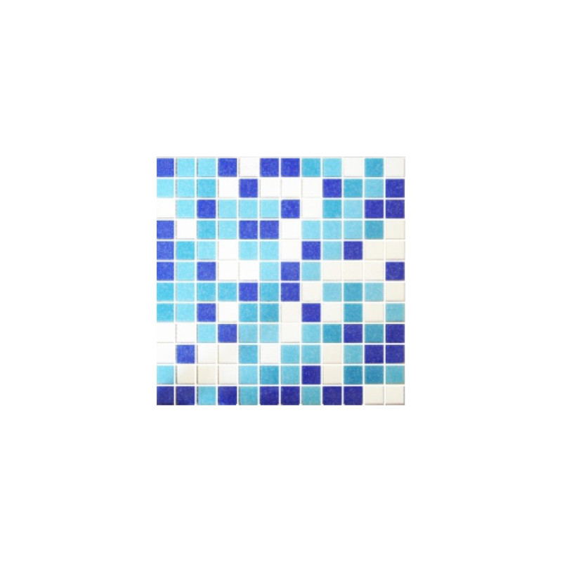 Mixed Blue and White Glass Mosaic