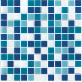 Mixed Blue & White Glass Mosaic 32.3x32.3cm Mixed Blue & White Glass Mosaic