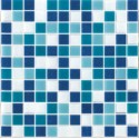 Mixed Blue & White Glass Mosaic 32.3x32.3cm