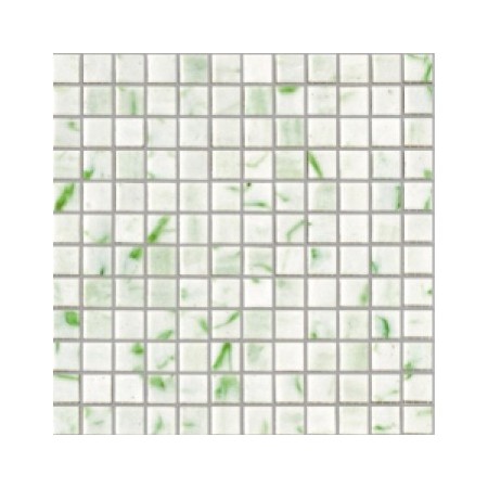 White/Green Marble Effect Glass Mosaic 32x32cm