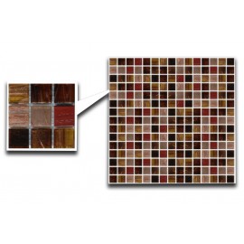Gold Link Glass Mosaic - Brown/Red 32.7x32.7cm