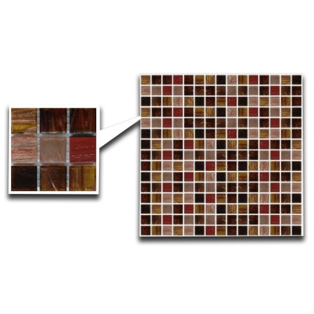 Gold Link Glass Mosaic - Brown/Red 32.7x32.7cm