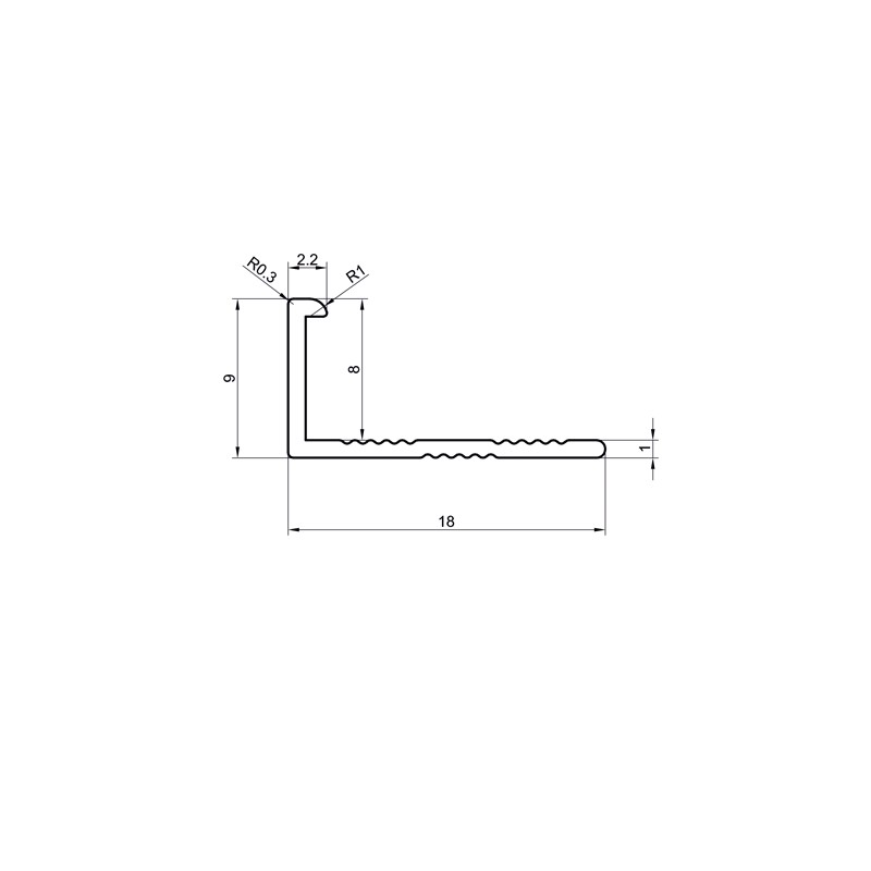 TileRite Economy L Shaped Trim 8mm Laporsa