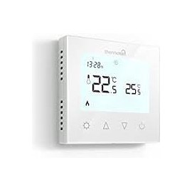 Thermotouch 7.6ig Programmable Thermostat White Glass