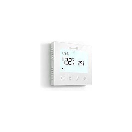 Thermotouch 7.6ig Programmable Thermostat White Glass