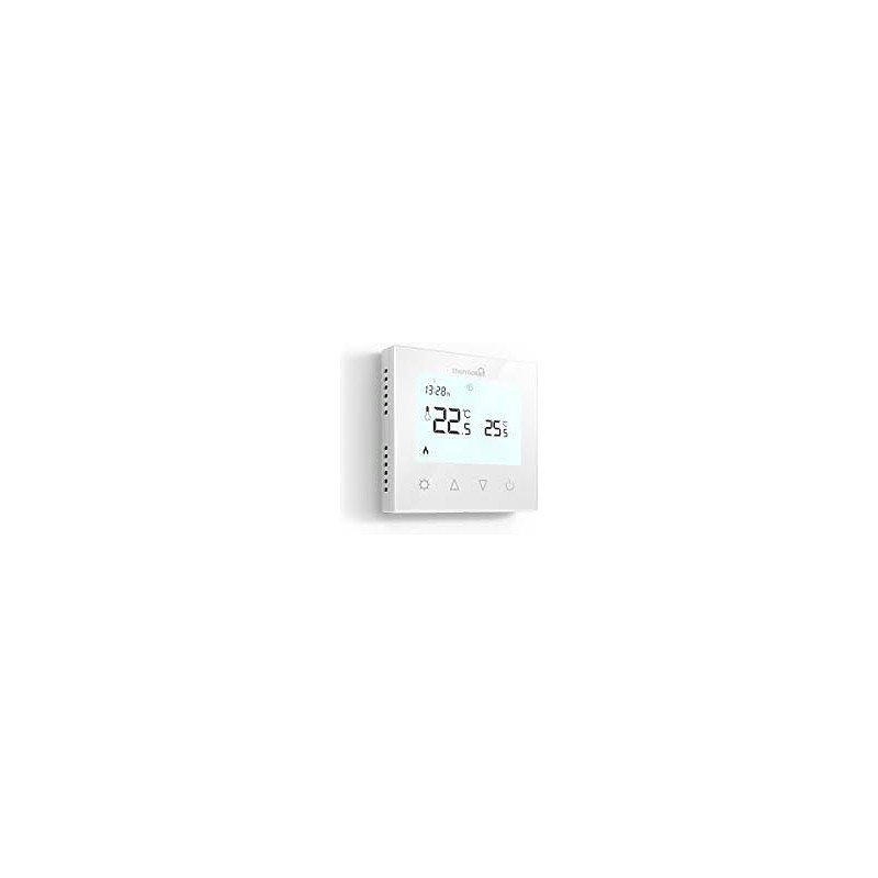Thermotouch 7.6ig Programmable Thermostat White Glass