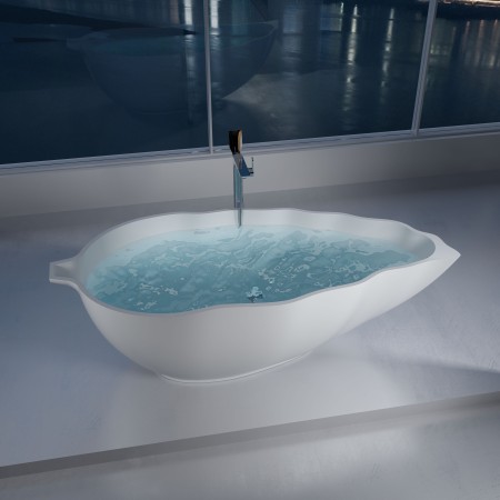 Freestanding Polystone Bath - Leaf (Large/Matt)