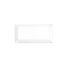 Metro White Gloss Bevelled Ceramic Wall Tile - 10x20cm