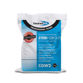 BOND IT STERI-GROUT WALL & FLOOR TILE GROUT WHITE 3KG BAGS