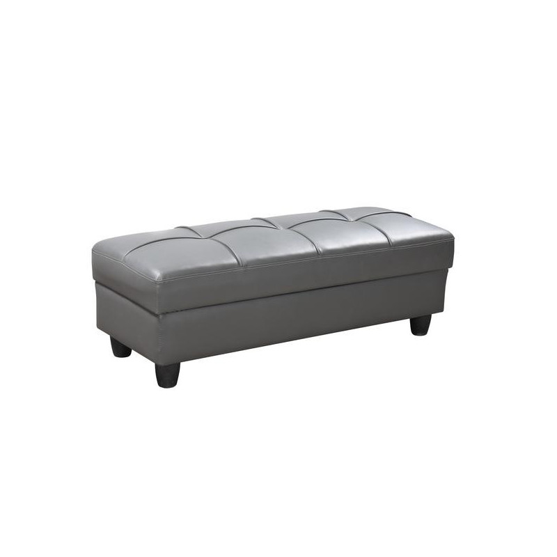 Zinc Living Room Furniture - Grey Ottoman Bench
