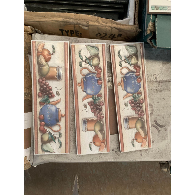 Kitchen Decor Orange Border Tile 250x80mm