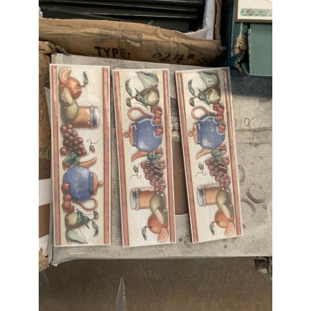 Kitchen Decor Orange Border Tile 250x80mm