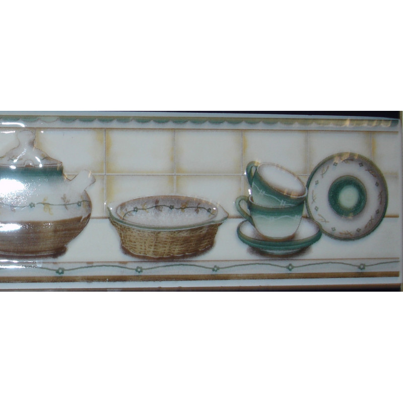 PLAZA WALL TILE BORDER 5014 VERDE 8.5X31.6CM