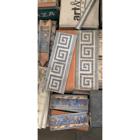 Blue Mosaic S Shape Design Border Tile 120x330mm