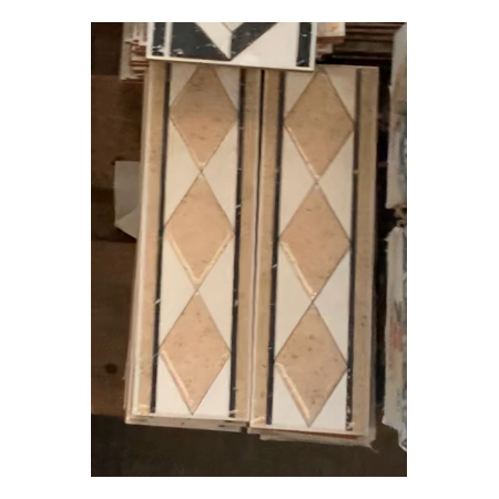 Cream White Diamond Border Tile