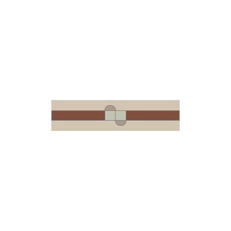 Cream/Red Stripe Border With Glass Panel 60x250mm